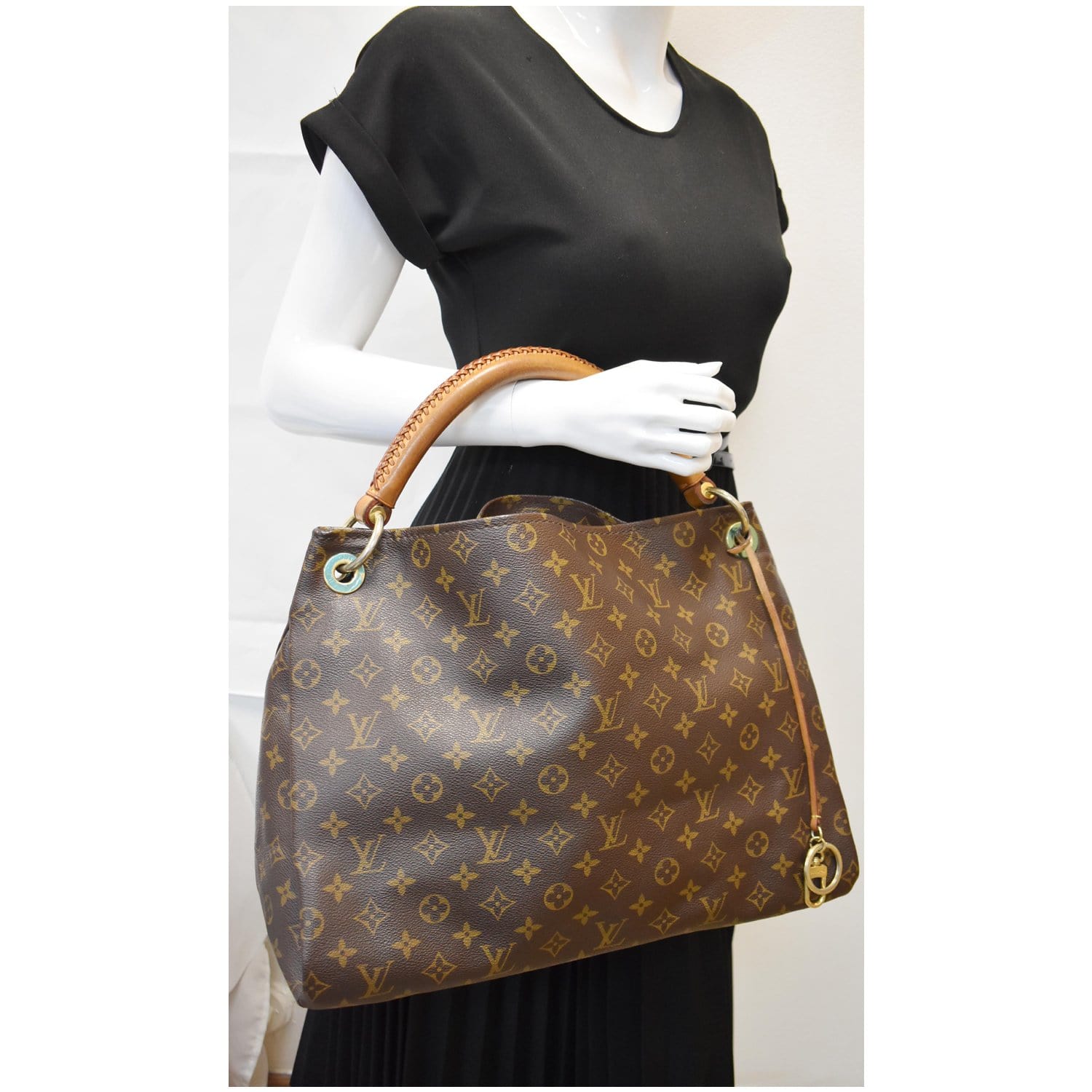 Louis Artsy Mm Shoulder Bag Canvas Monogram Bag Brown