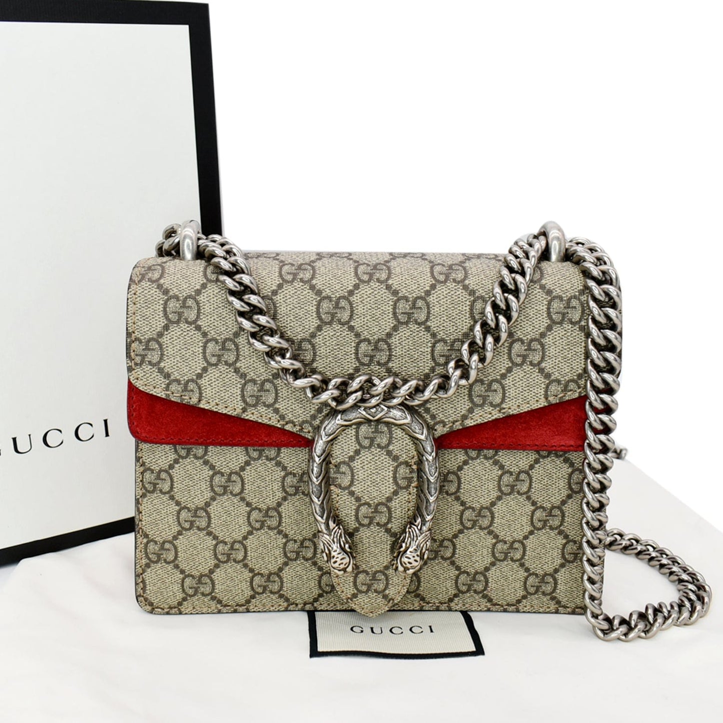 Gucci Dionysus Supreme Crossbody Bag Canvas Beige