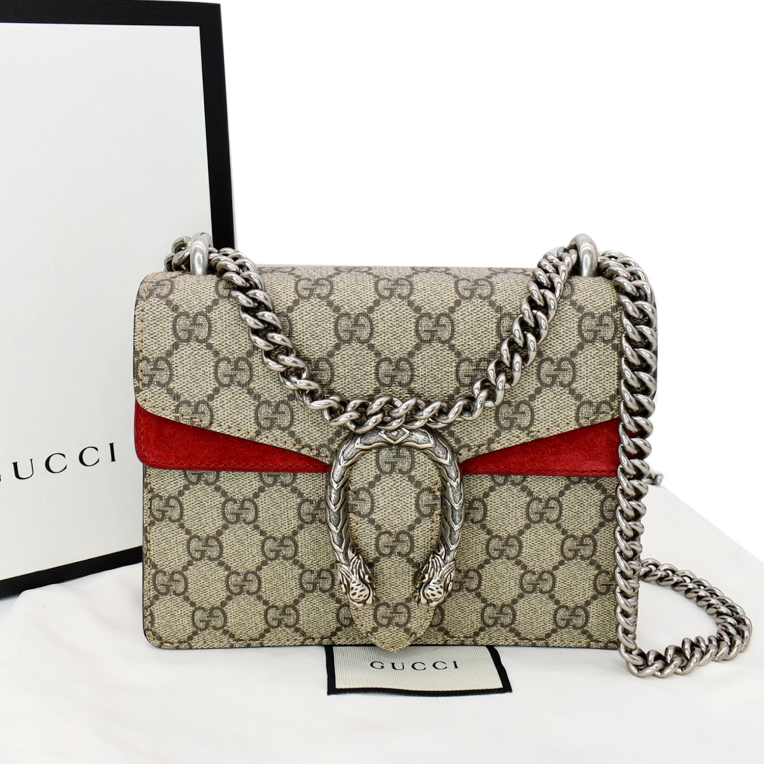 Gucci Dionysus Supreme Crossbody Bag Canvas Beige