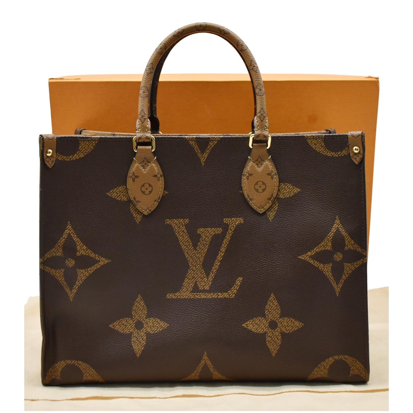 Louis Onthego Mm Giant Tote Shoulder Bag Canvas Monogram