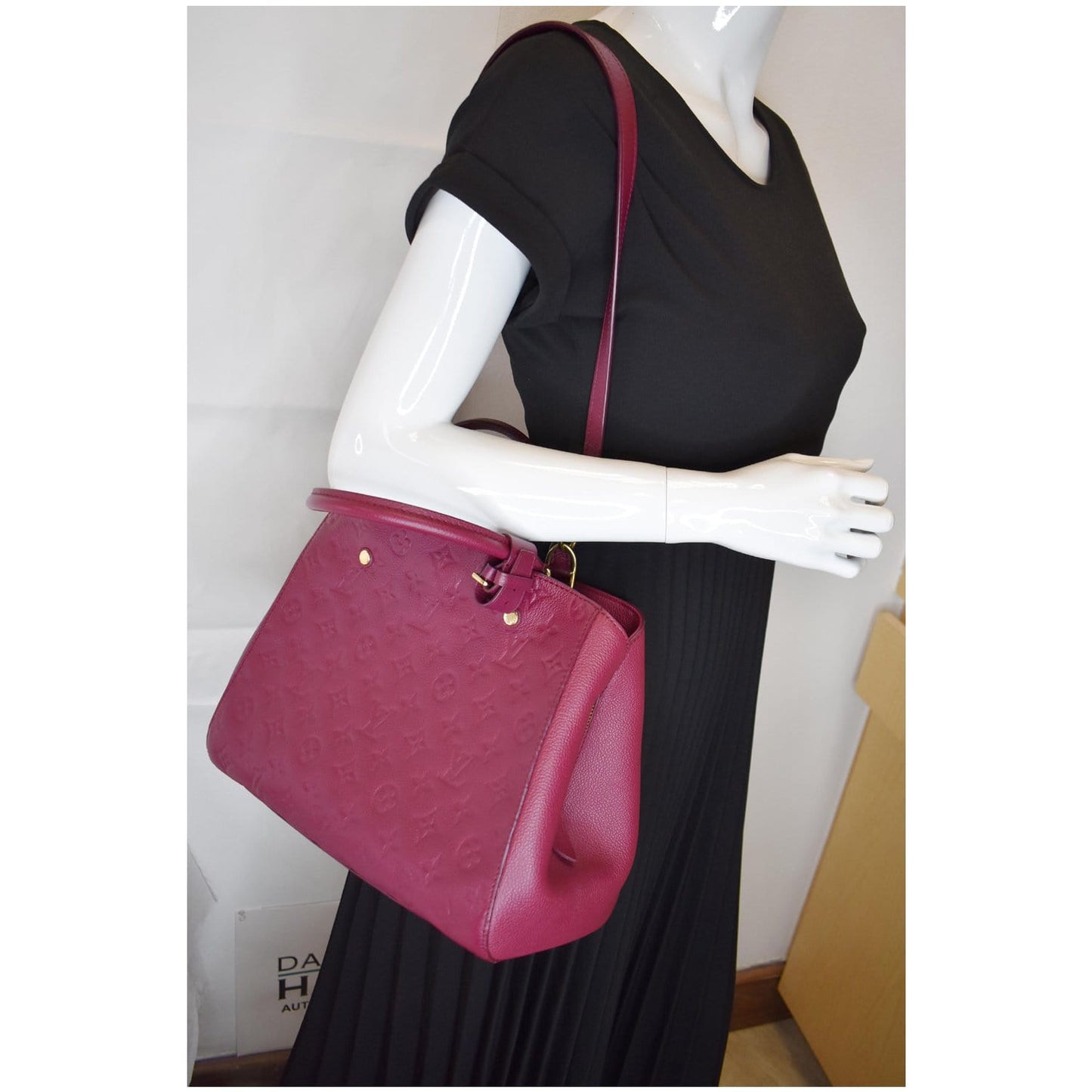 Louis Montaigne Mm Empreinte Shoulder Bag Raisin Monogram