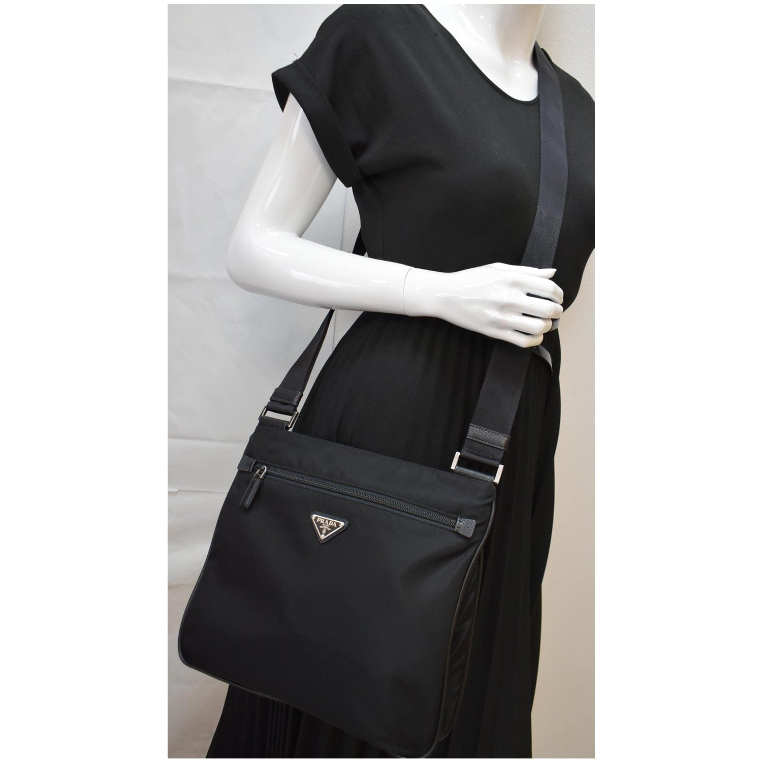Prada Re Saffiano Crossbody Bag Leather Nylon