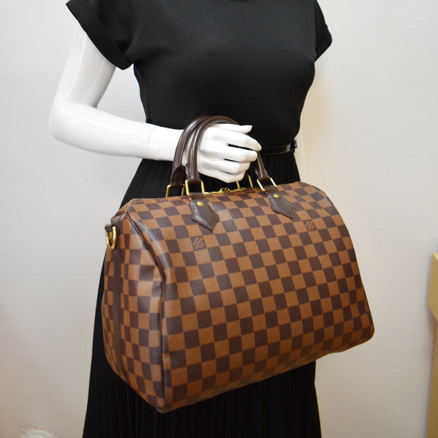 Louis Speedy Damier Ebene Satchel Bag Hot Brown Travel Bag