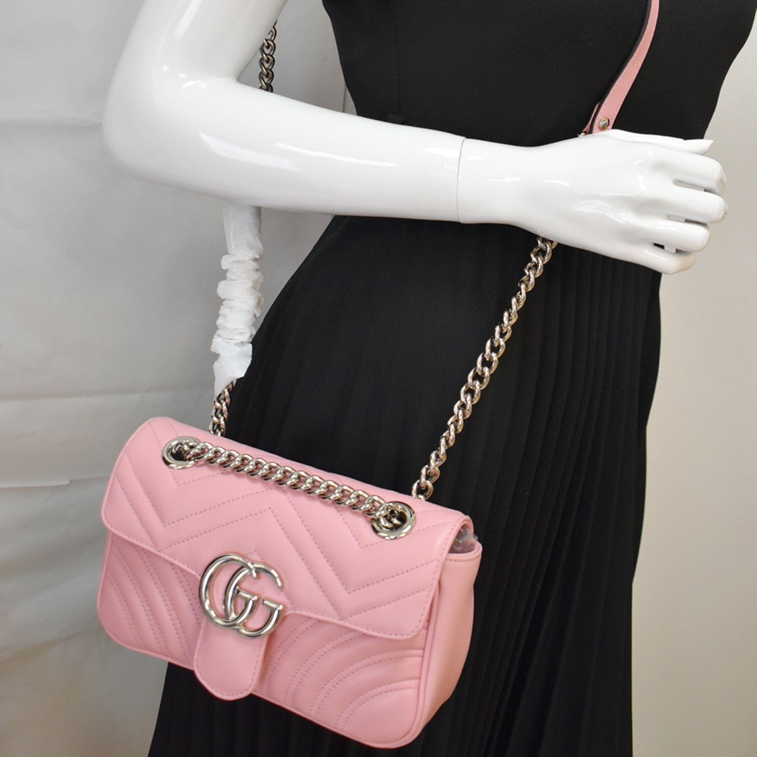 Gucci Marmont Matelassã Shoulder Crossbody Bag Pastel Leather Pink
