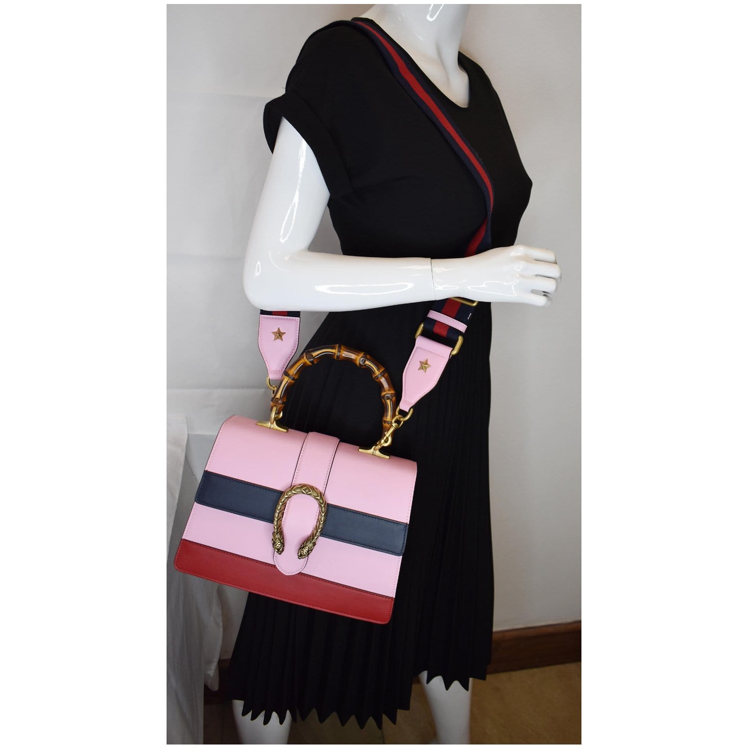 Gucci Dionysus Top Handle Shoulder Bag Leather Pink