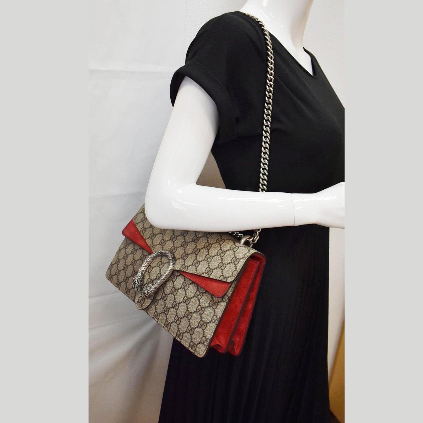 Gucci Dionysus Supreme Shoulder Bag Canvas Beige