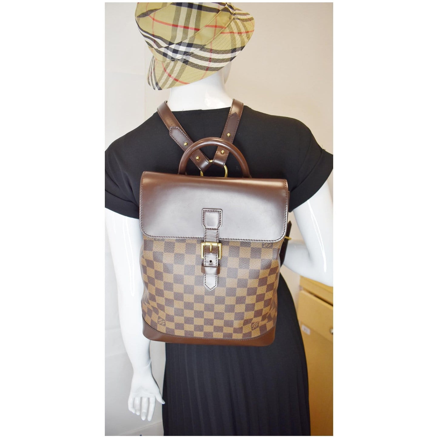 Louis Soho Damier Ebene Backpack Bag Brown Brown 1