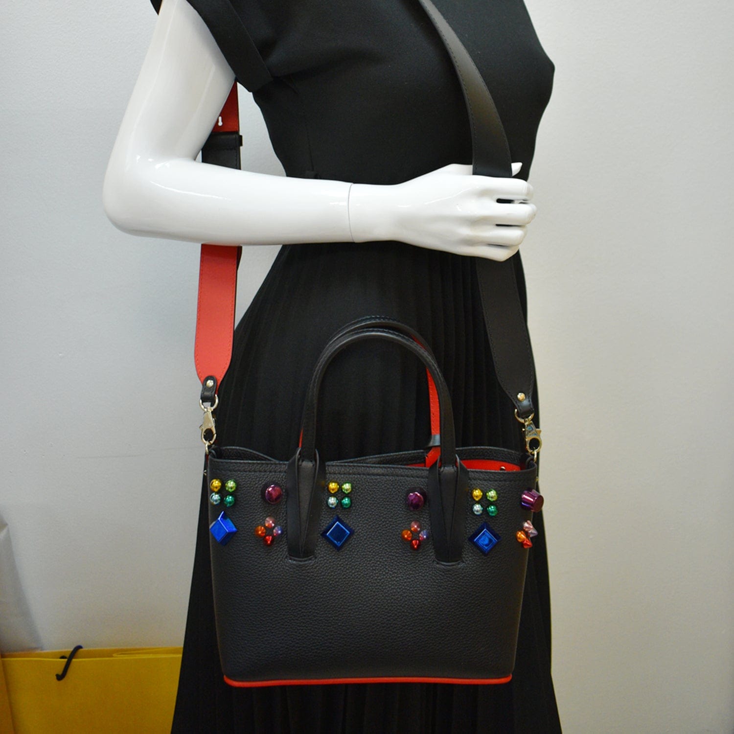 Cabata Embellished Tote Bag Leather Black