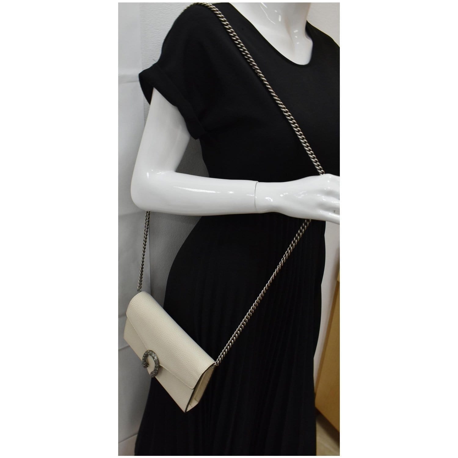 Gucci Dionysus Chain Shoulder Bag Off Leather White