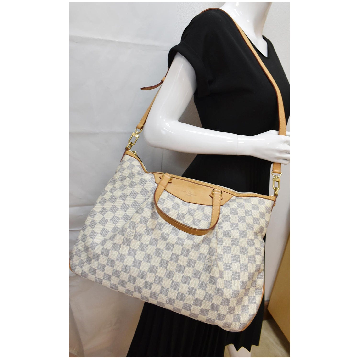 Louis Siracusa Gm Damier Azur Shoulder Bag White