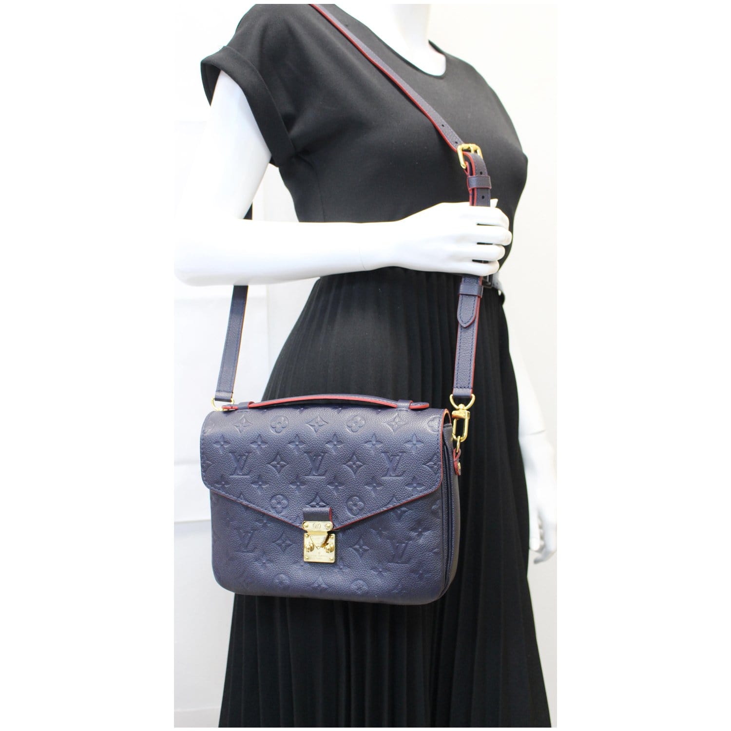 Louis Metis Pochette Empreinte Crossbody Bag Leather Blue