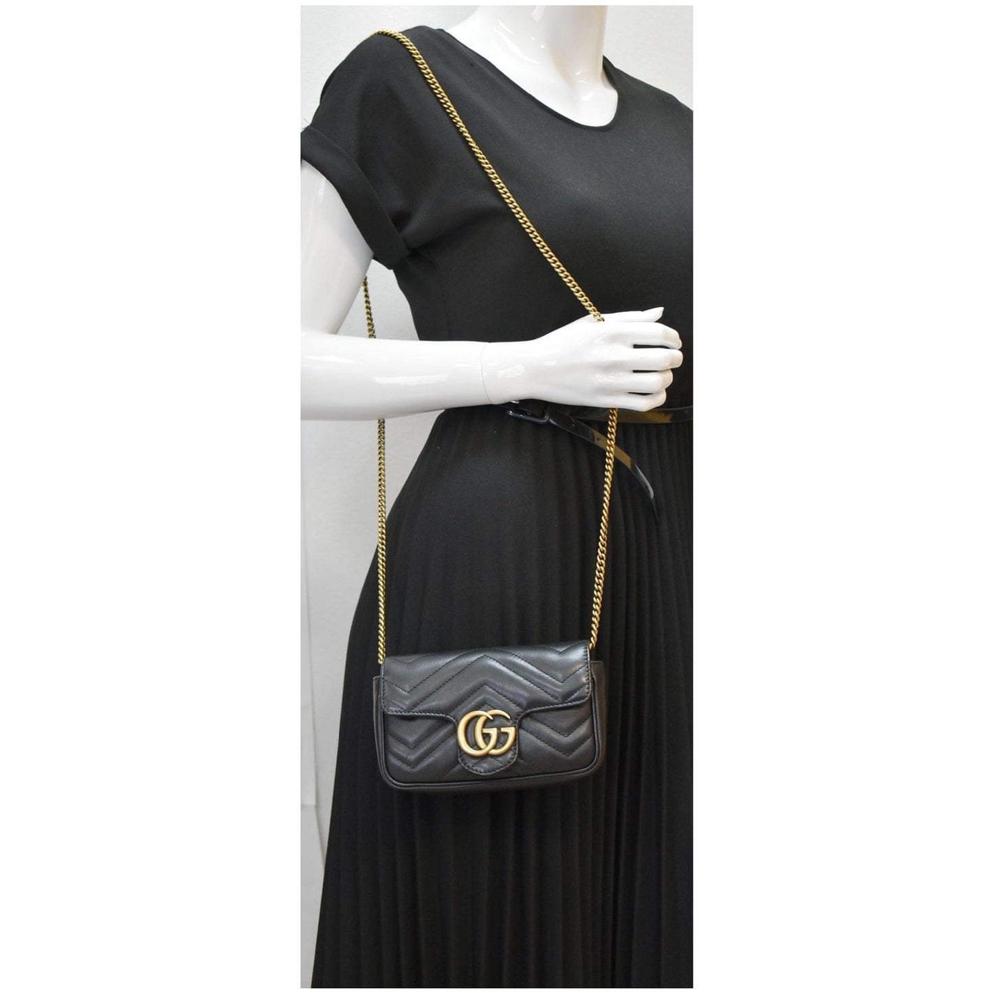 Gucci Marmont Super Mini Crossbody Bag Leather Matelasse
