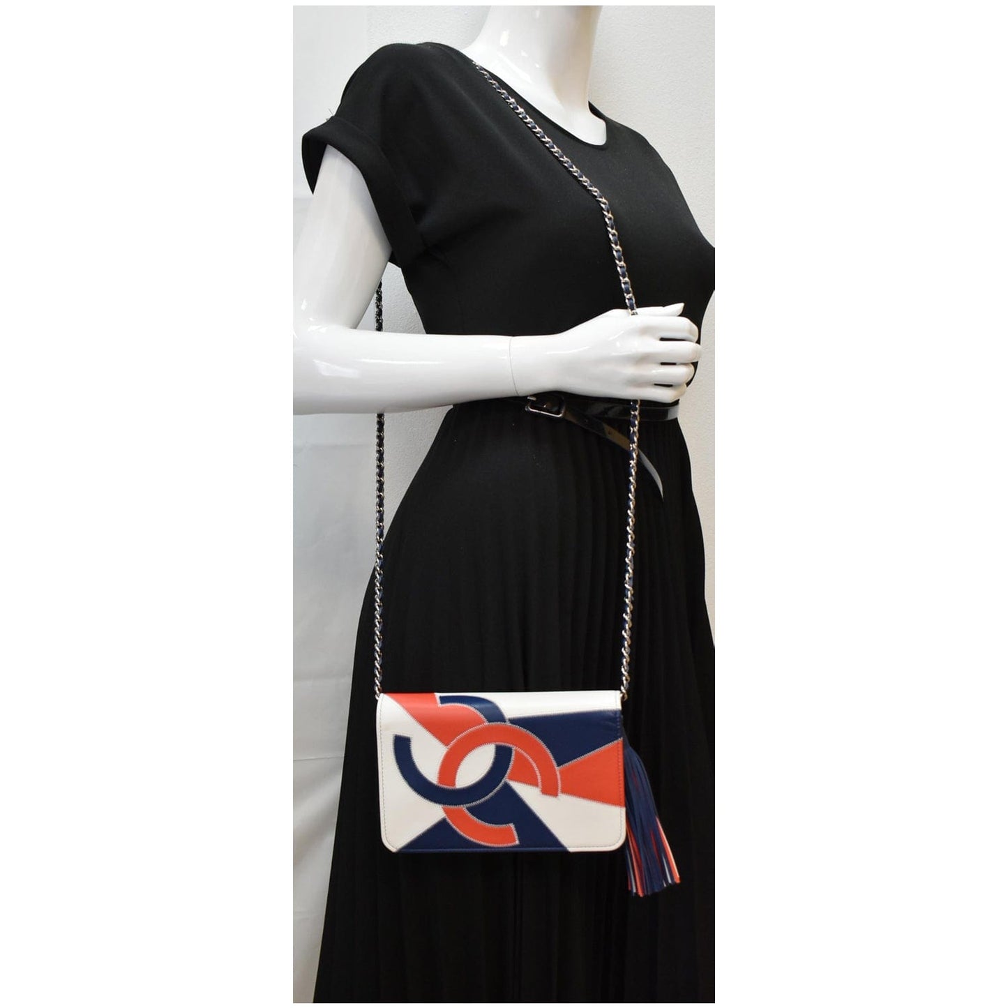 Chanel Tassel Patchwork Wallet On Multicolor Crossbody Bag Leather Chain