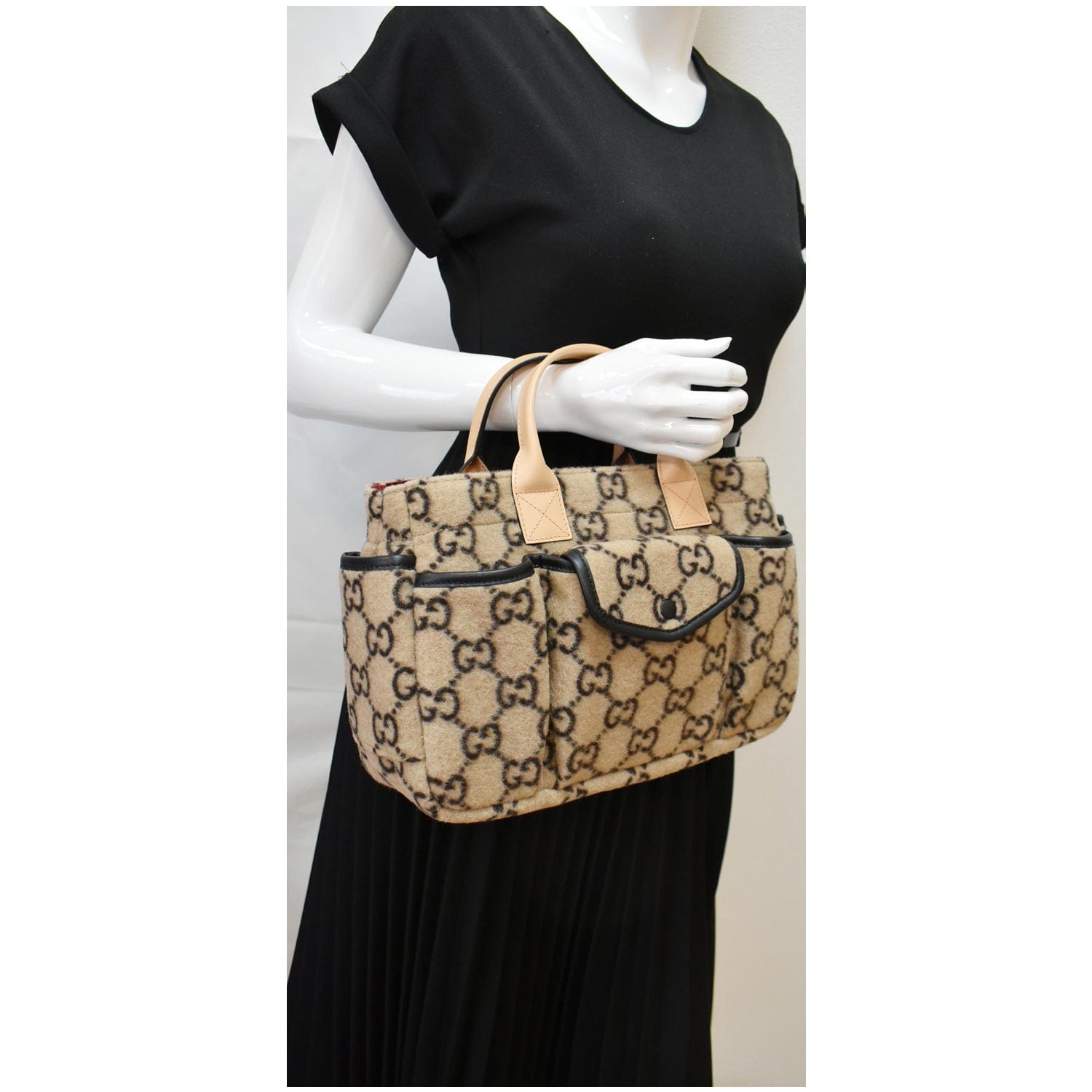 Gucci Children Supreme Wool Tote Bag Beige