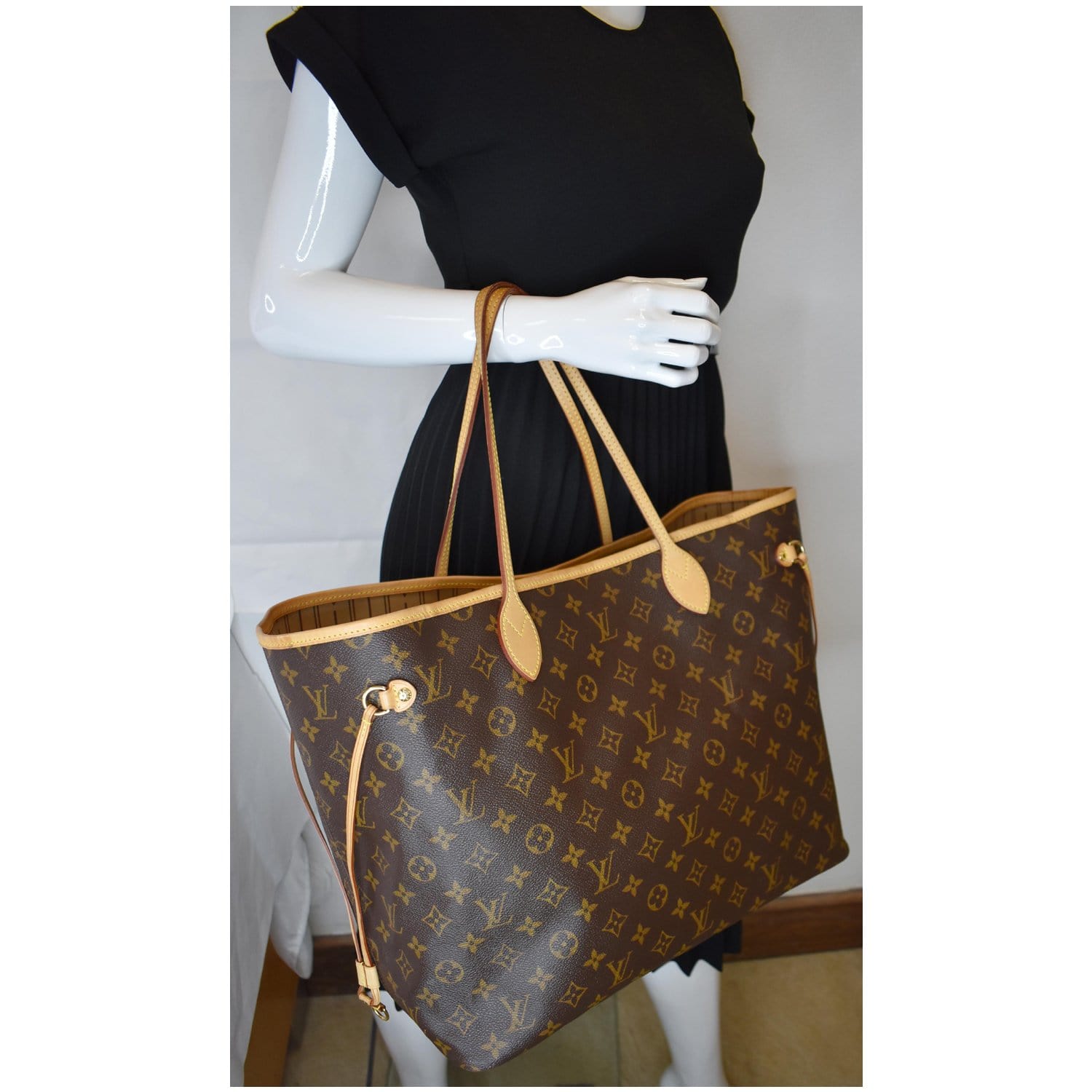 Louis Neverfull Gm Tote Shoulder Bag Canvas Monogram