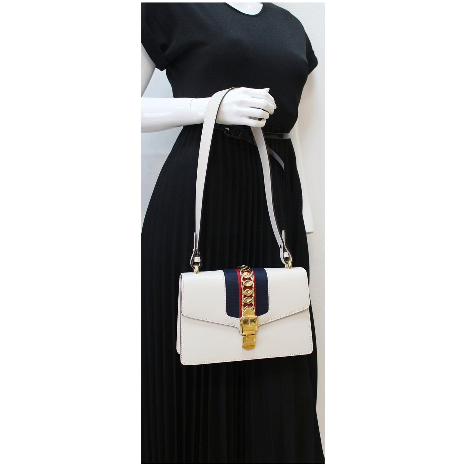Gucci Sylvie Top Handle Bag White Small Travel Bag