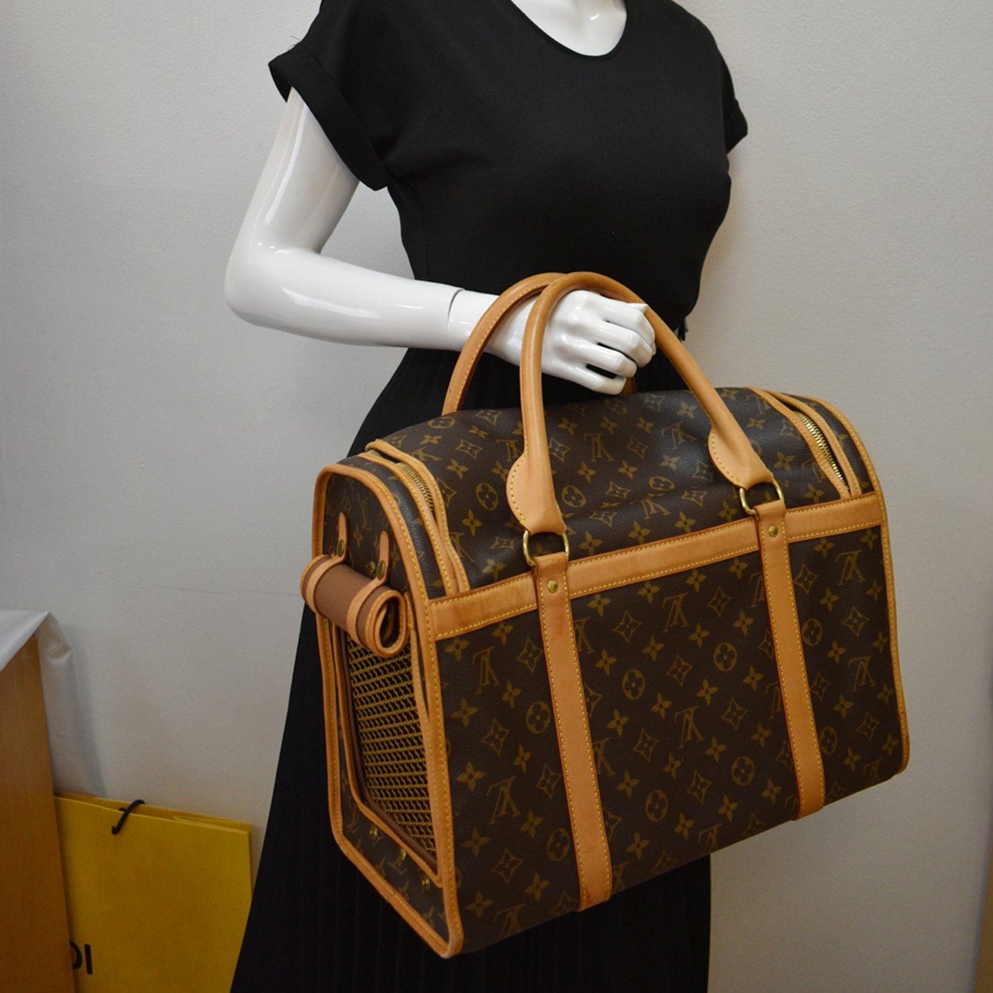 Louis Sac Chien Dog Carrier Bag Canvas Monogram Travel Bag