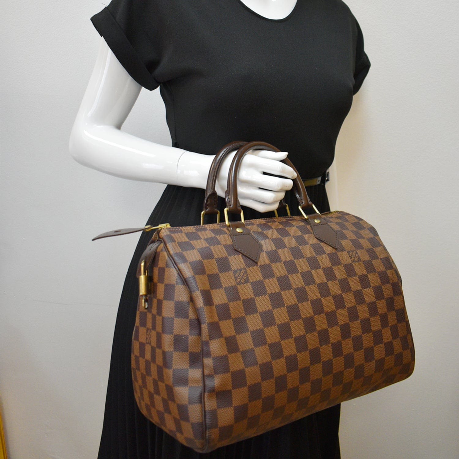 Louis Speedy Damier Ebene Satchel Bag New Brown Travel Bag