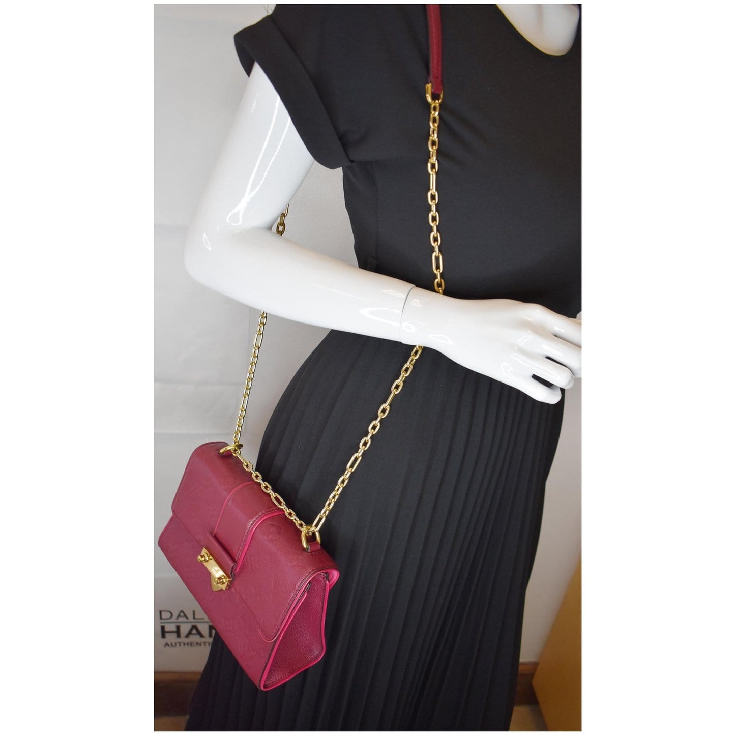 Louis Saint Sulpice Pm Empreinte Crossbody Bag Leather Bag Maroon