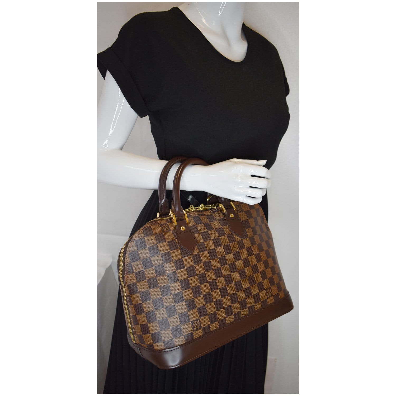 Louis Alma Pm Damier Ebene Satchel Bag Brown Travel Bag