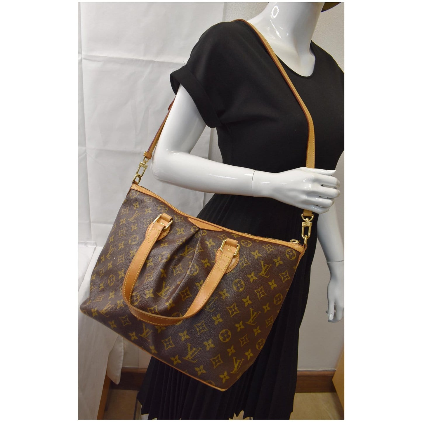 Louis Palermo Pm Shoulder Bag Canvas Monogram Brown 7