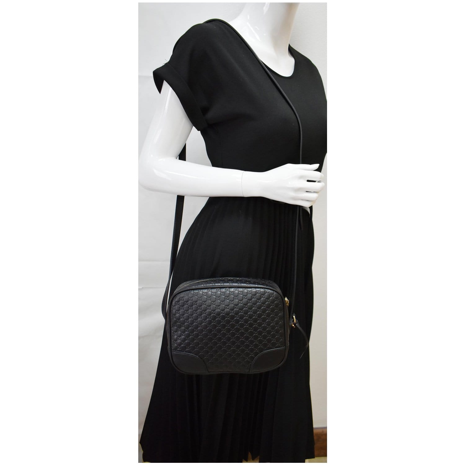Gucci Bree Microssima Crossbody Bag Leather Black