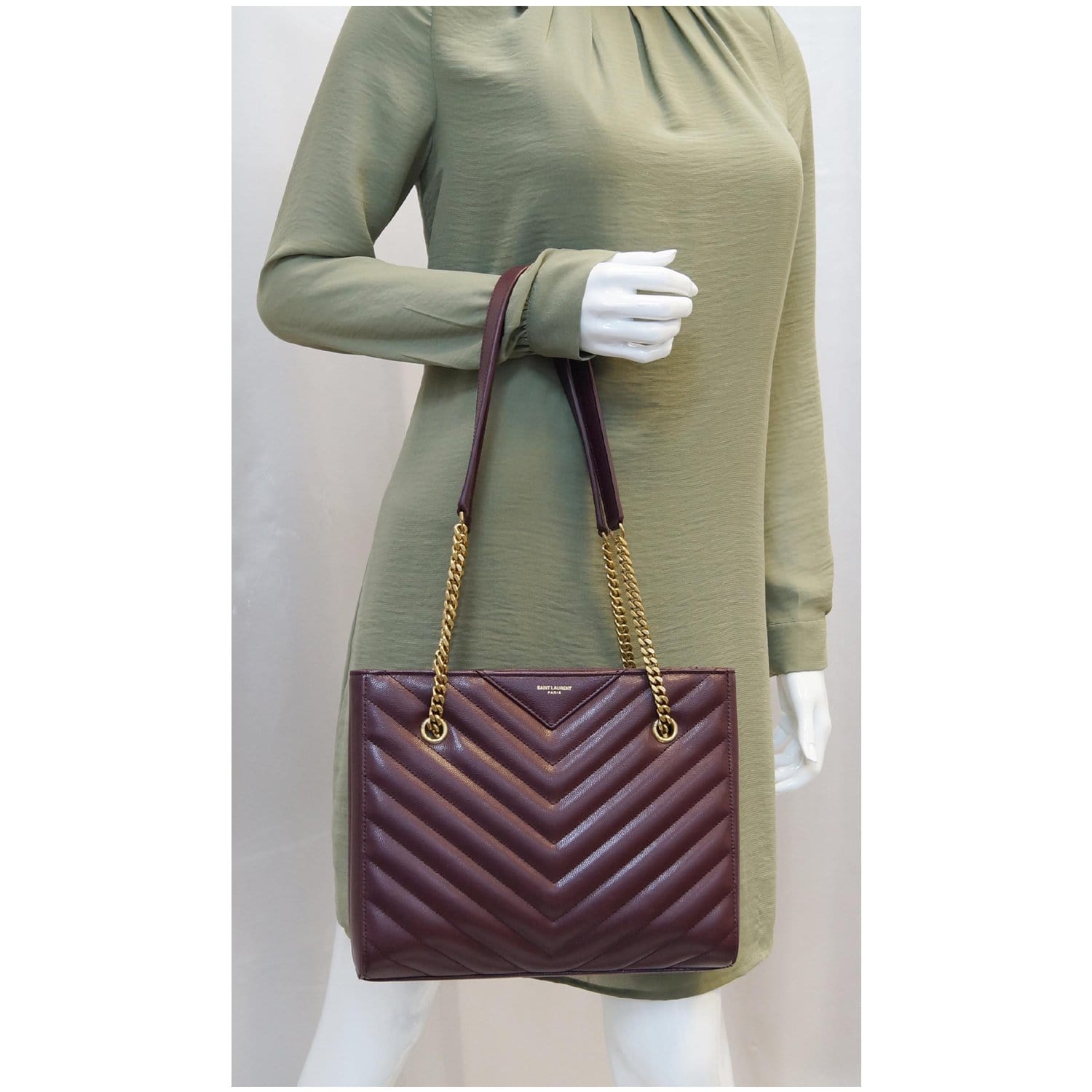 YSL Saint Laurent Saint Tribeca Grain De Poudre Shopping Bag Small Tote Bag