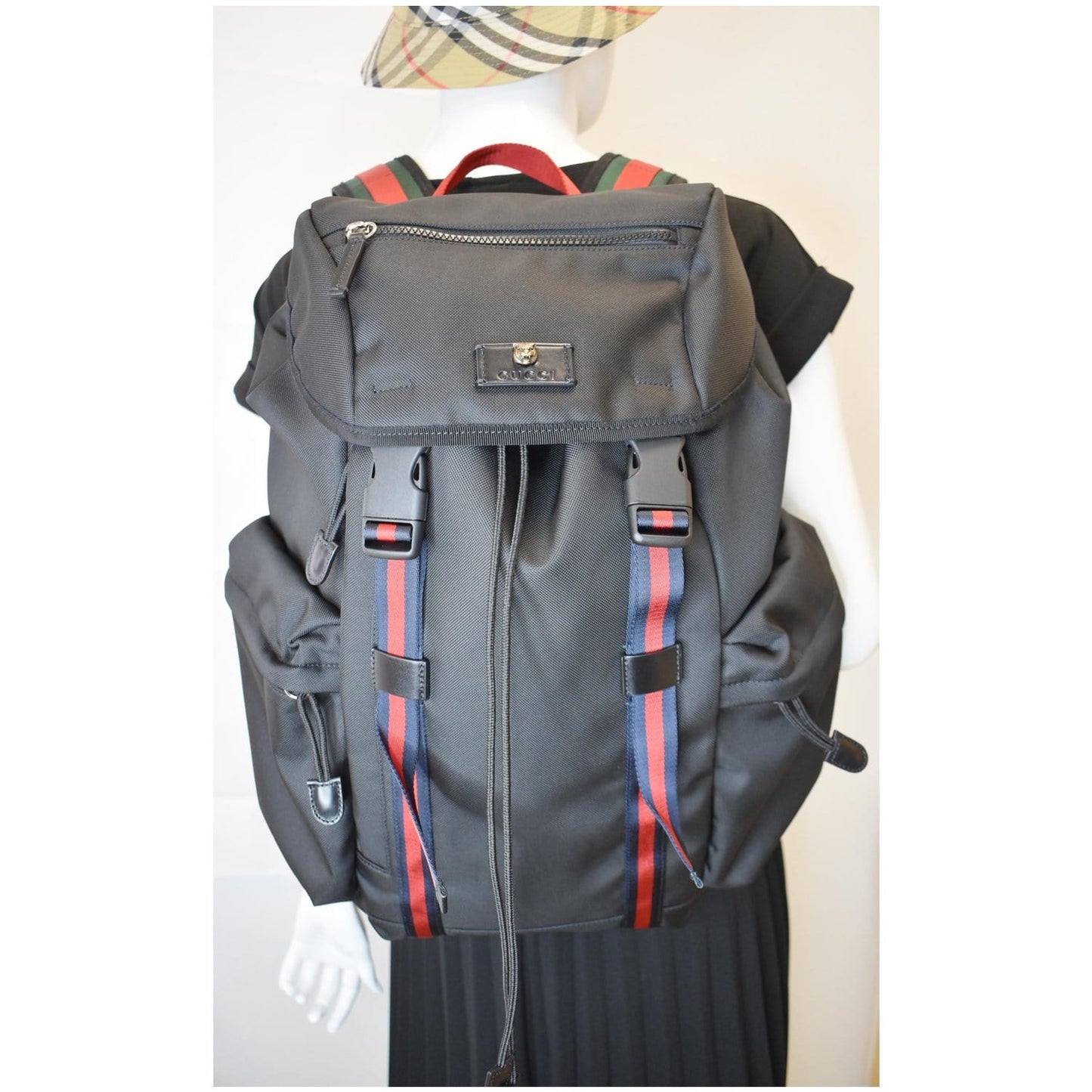 Gucci Techno Fabric Backpack Bag Black