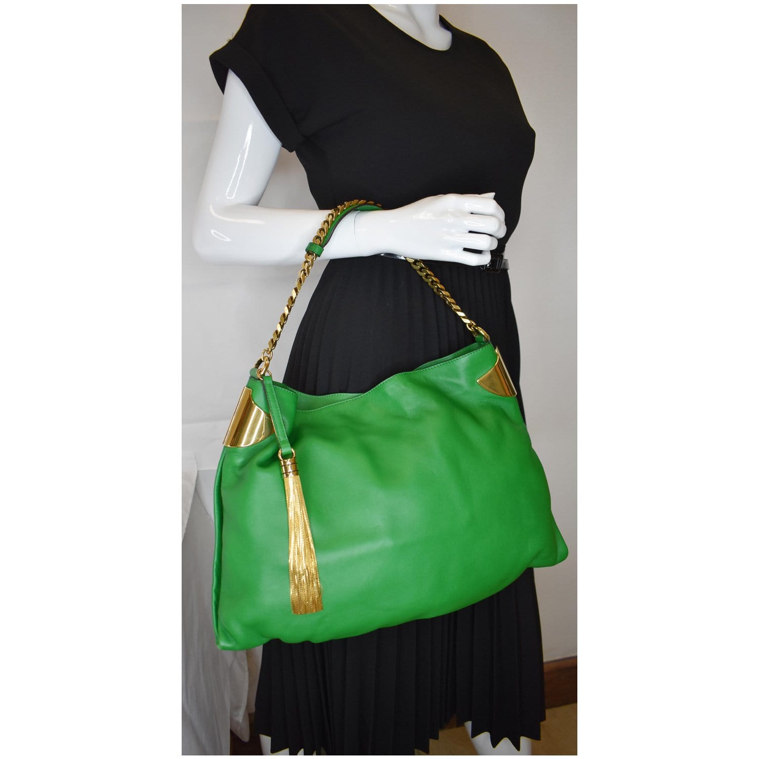 Gucci Shoulder Bag Leather Green