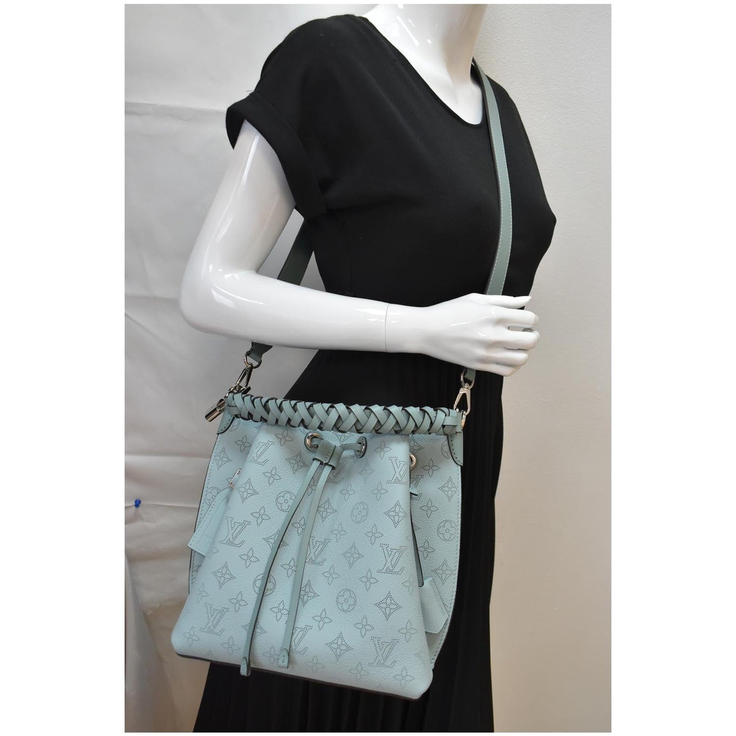Louis Muria Mahina Perforated Crossbody Bag Vert Leather