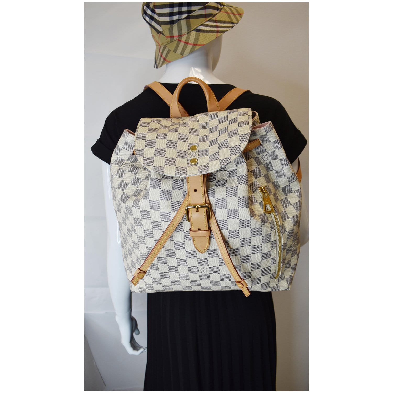 Louis Sperone Damier Azur Backpack Bag White White 1