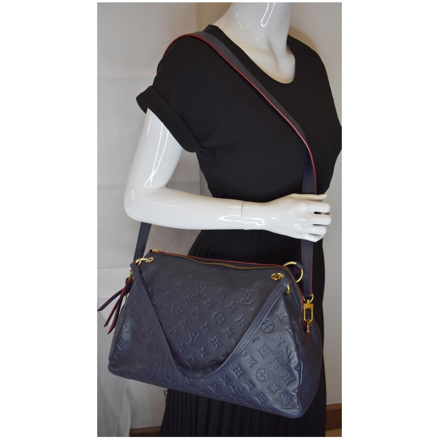 Louis Ponthieu Pm Empreinte Shoulder Bag Leather Blue