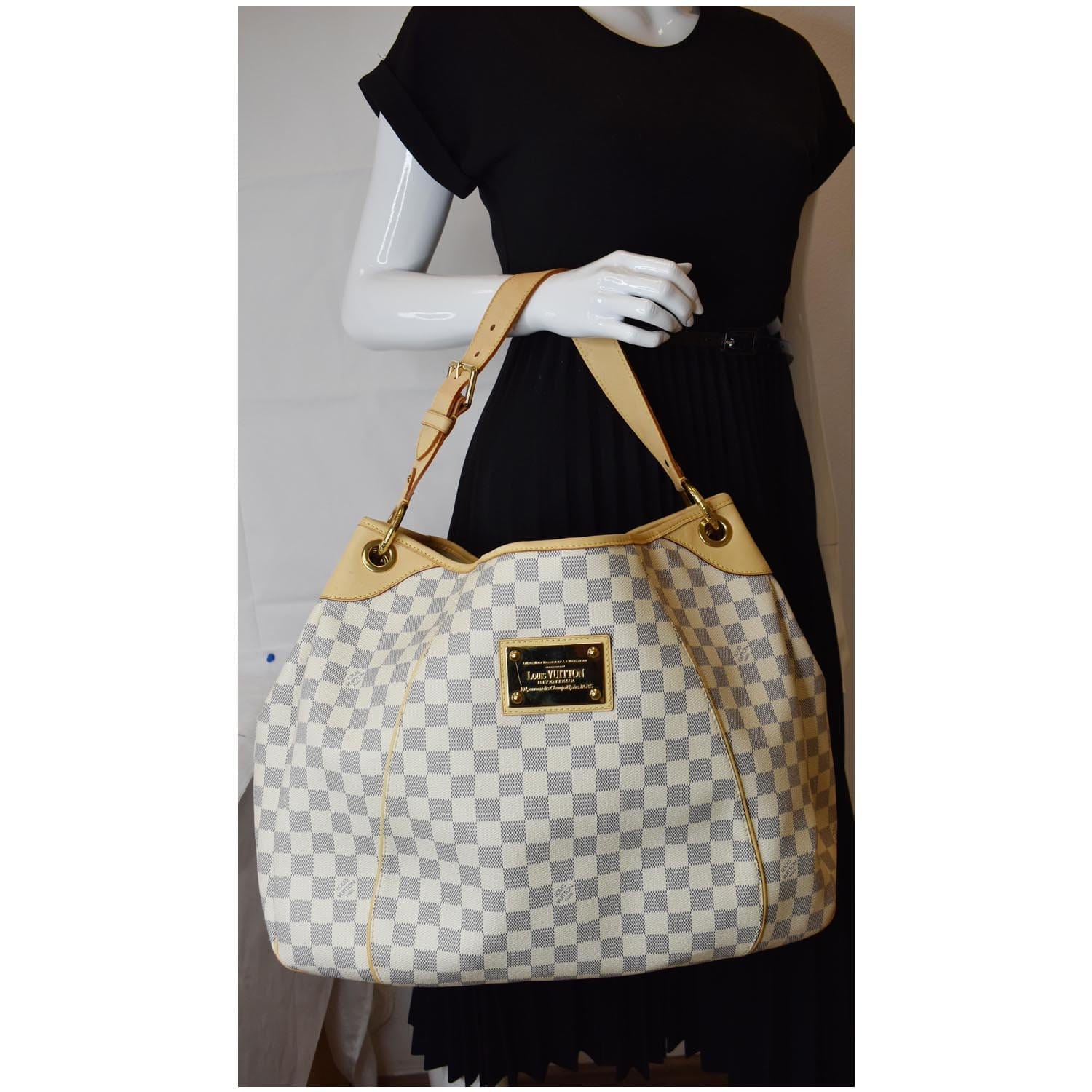 Louis Galliera Gm Damier Azur Shoulder Bag White