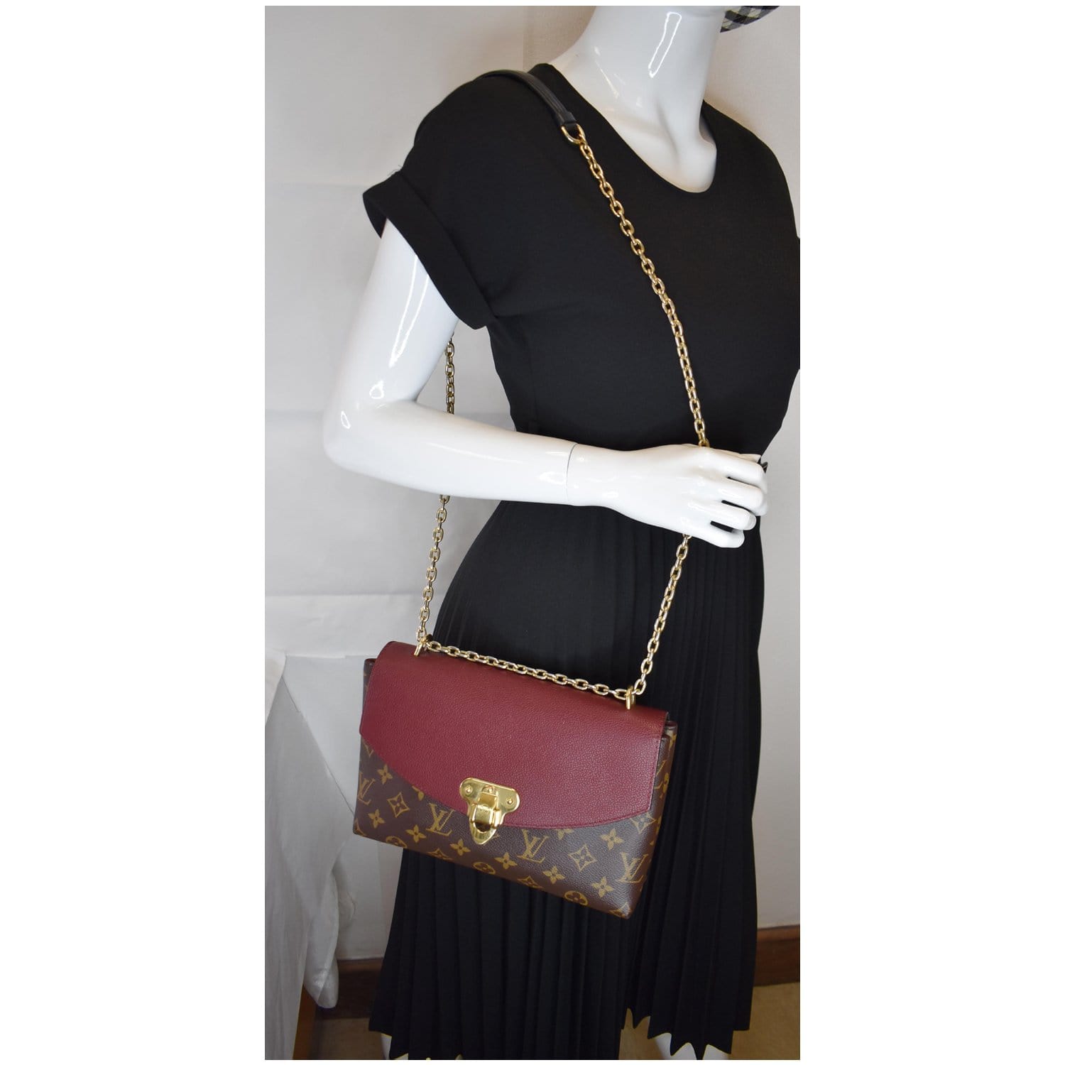 Louis Saint Placide Crossbody Bag Bordeaux Canvas Monogram