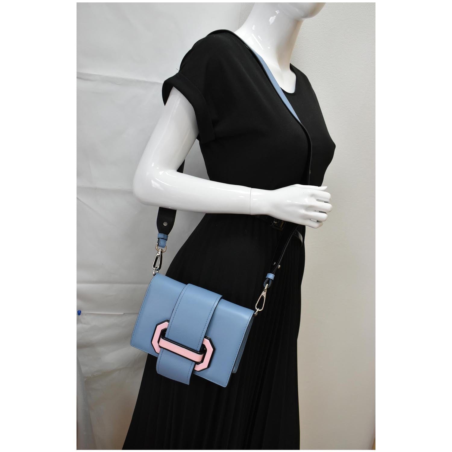 Prada City Plex Ribbon Shoulder Bag Blue Pink