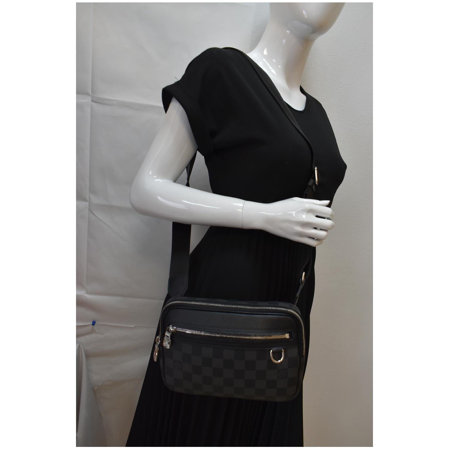 Louis Scott Damier Graphite Messenger Bag Black Crossbody Bag