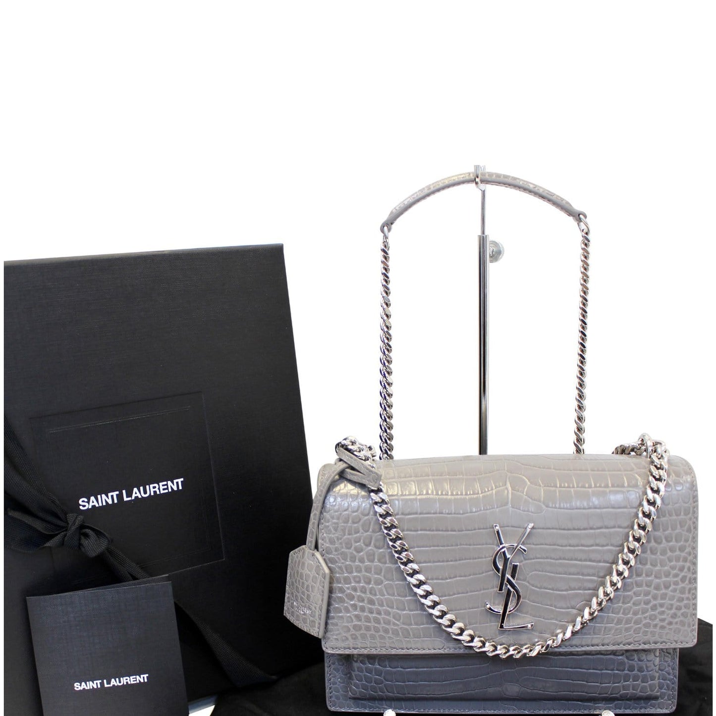 Saint Sunset Crocodile Embossed Crossbody Bag Leather Medium