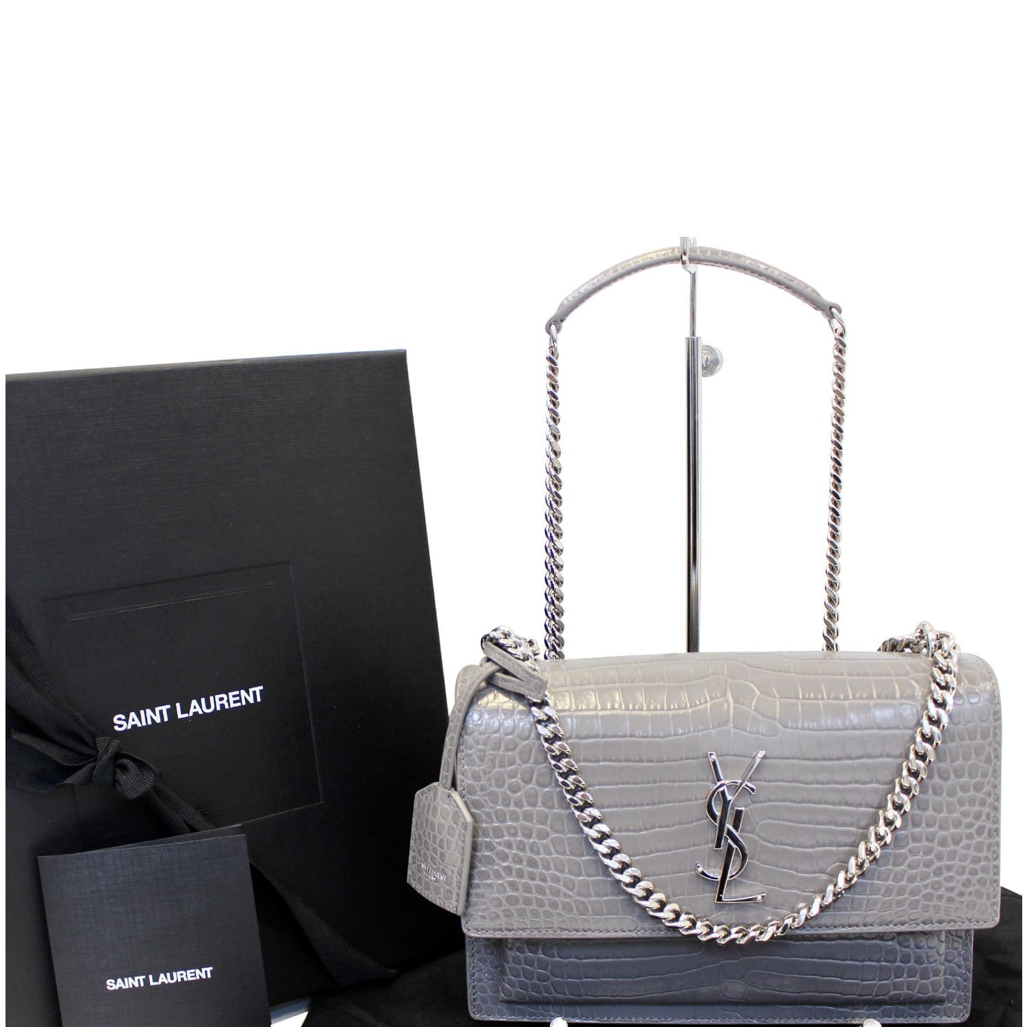 Saint Sunset Crocodile Embossed Crossbody Bag Leather Medium