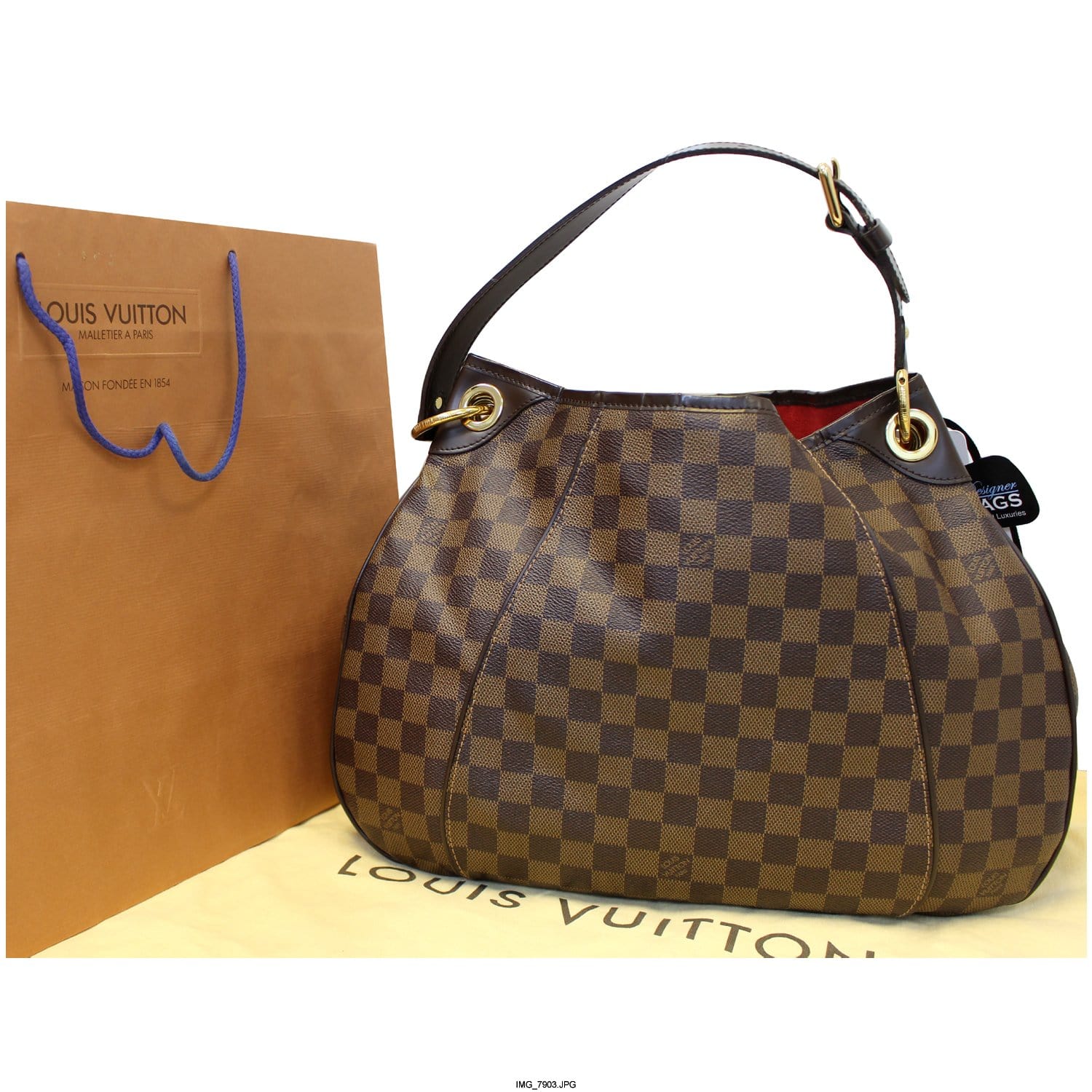 Louis Galliera Pm Damier Ebene Shoulder Bag