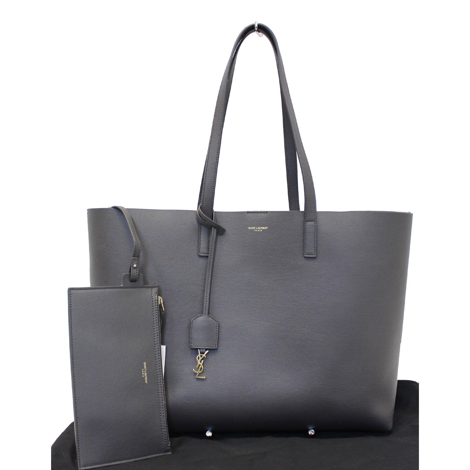 YSL Saint Laurent Saint Laurent Shopping Tote Bag Grey Leather