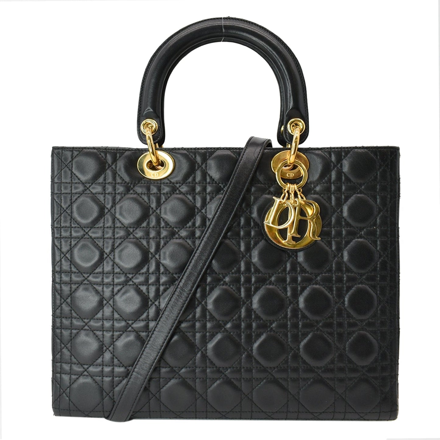 Dior Lady Cannage Shoulder Bag Black Large