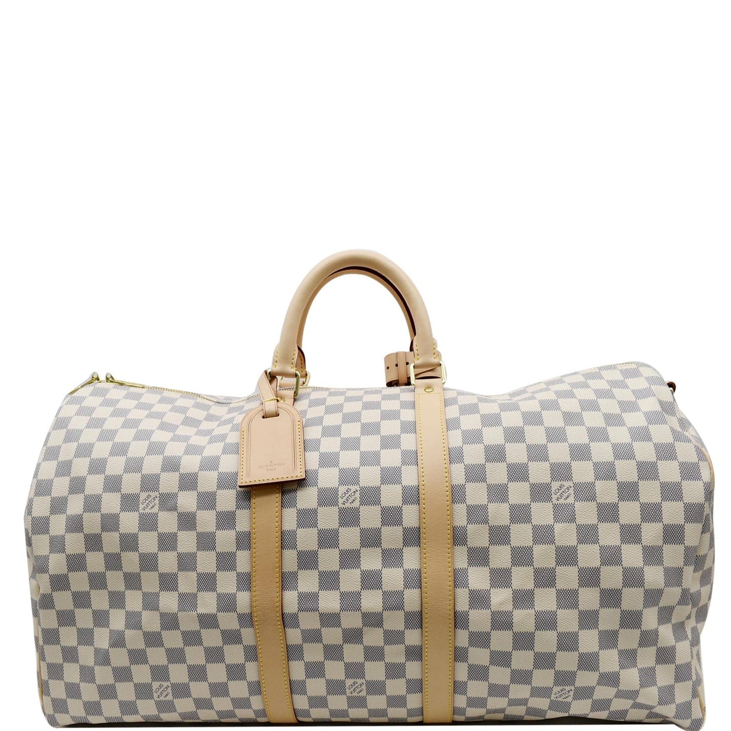 Louis Keepall Bandouliere Damier Azur Travel Bag White
