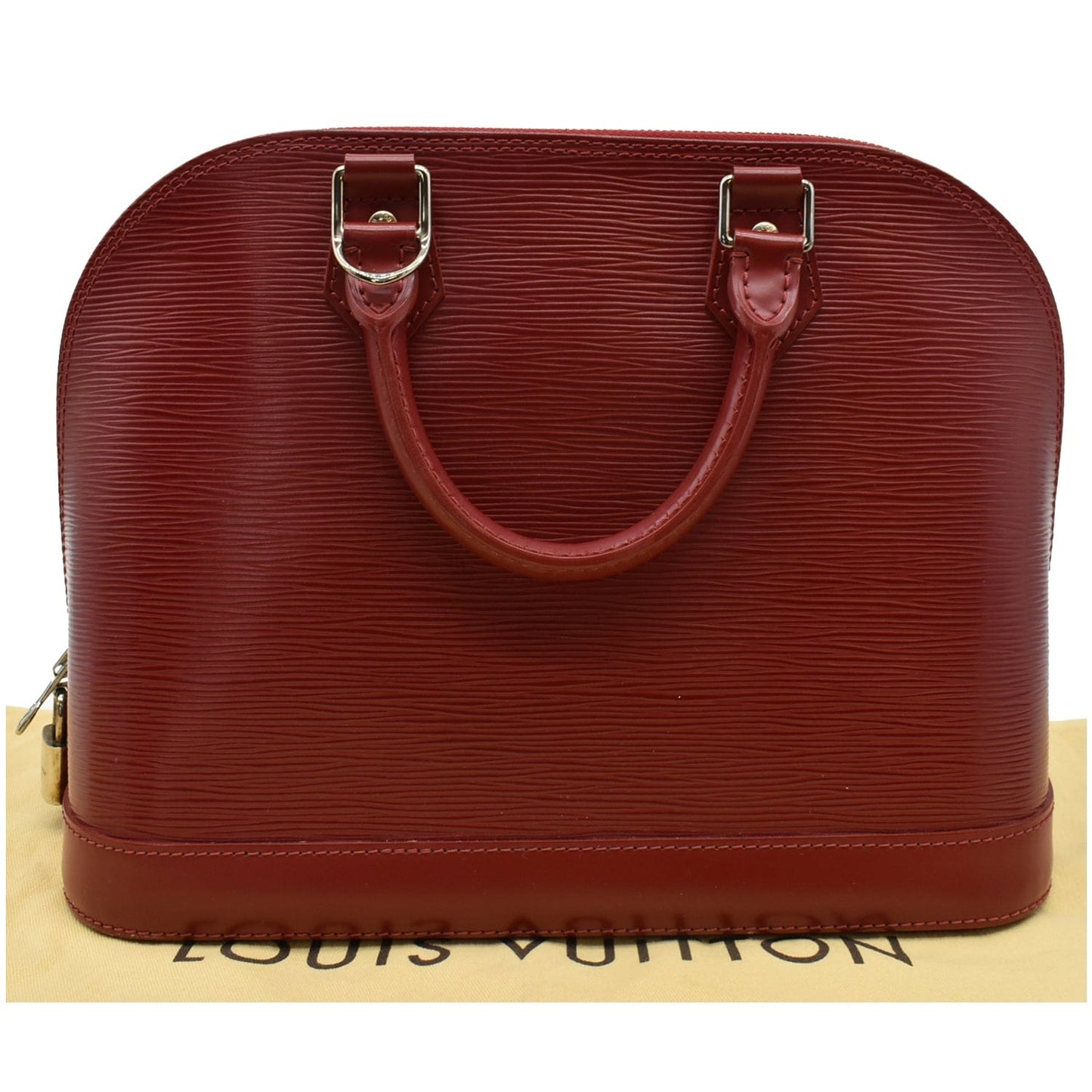 Louis Alma Mm Epi Satchel Bag Leather Red Travel Bag