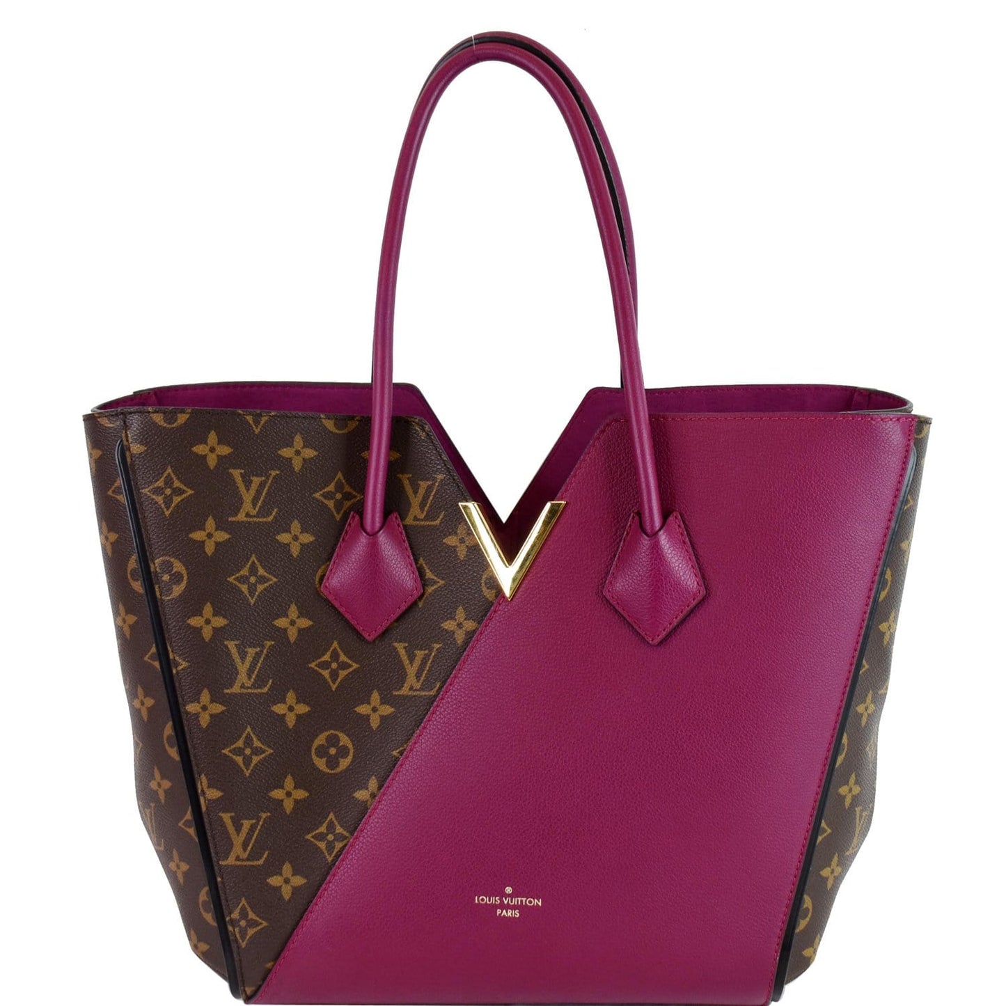 Louis Kimono Calfskin Tote Bag Magenta Monogram Brown Shoulder Bag