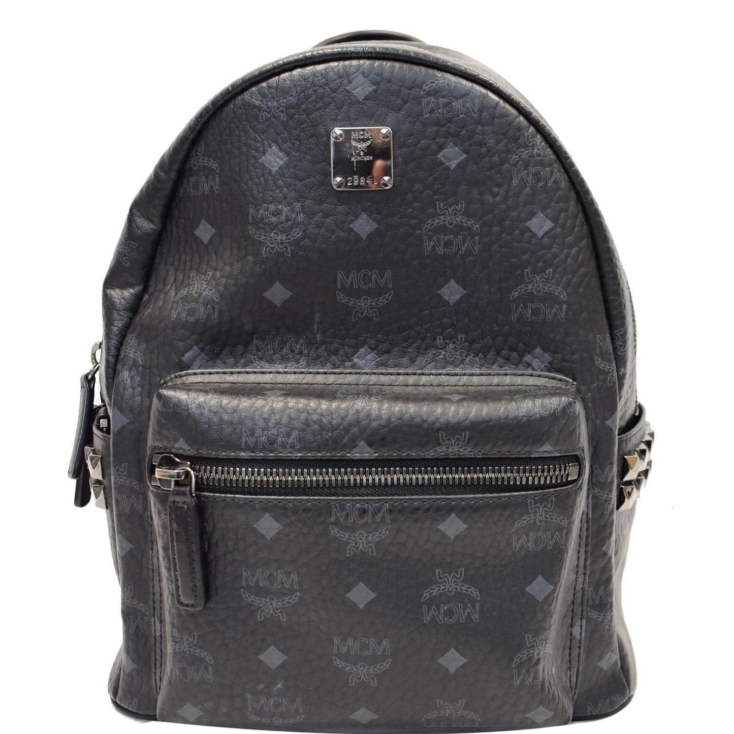 MCM Stark Classic Visetos Backpack Bag Canvas Black