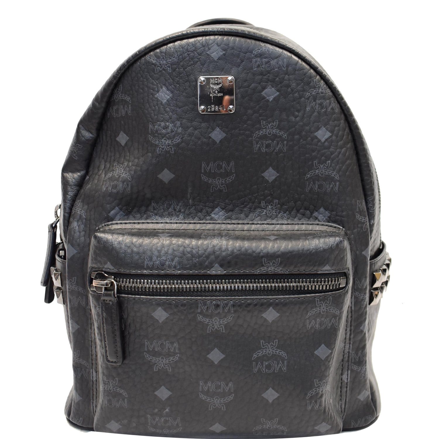 MCM Stark Classic Visetos Backpack Bag Canvas Black