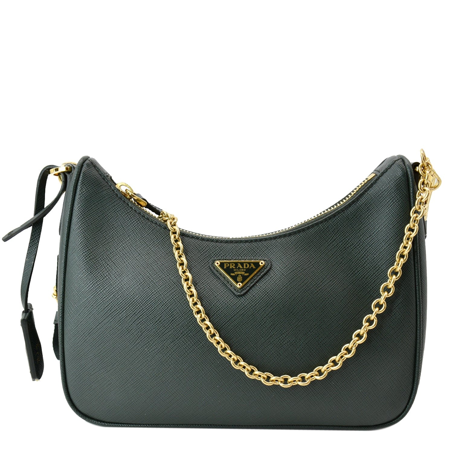 Prada Re Edition Saffiano Shoulder Bag Emerald Leather Green