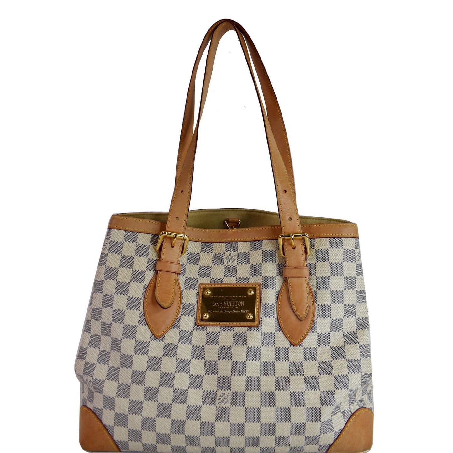 Louis Damier Azur Hampstead Mm Shoulder Bag White