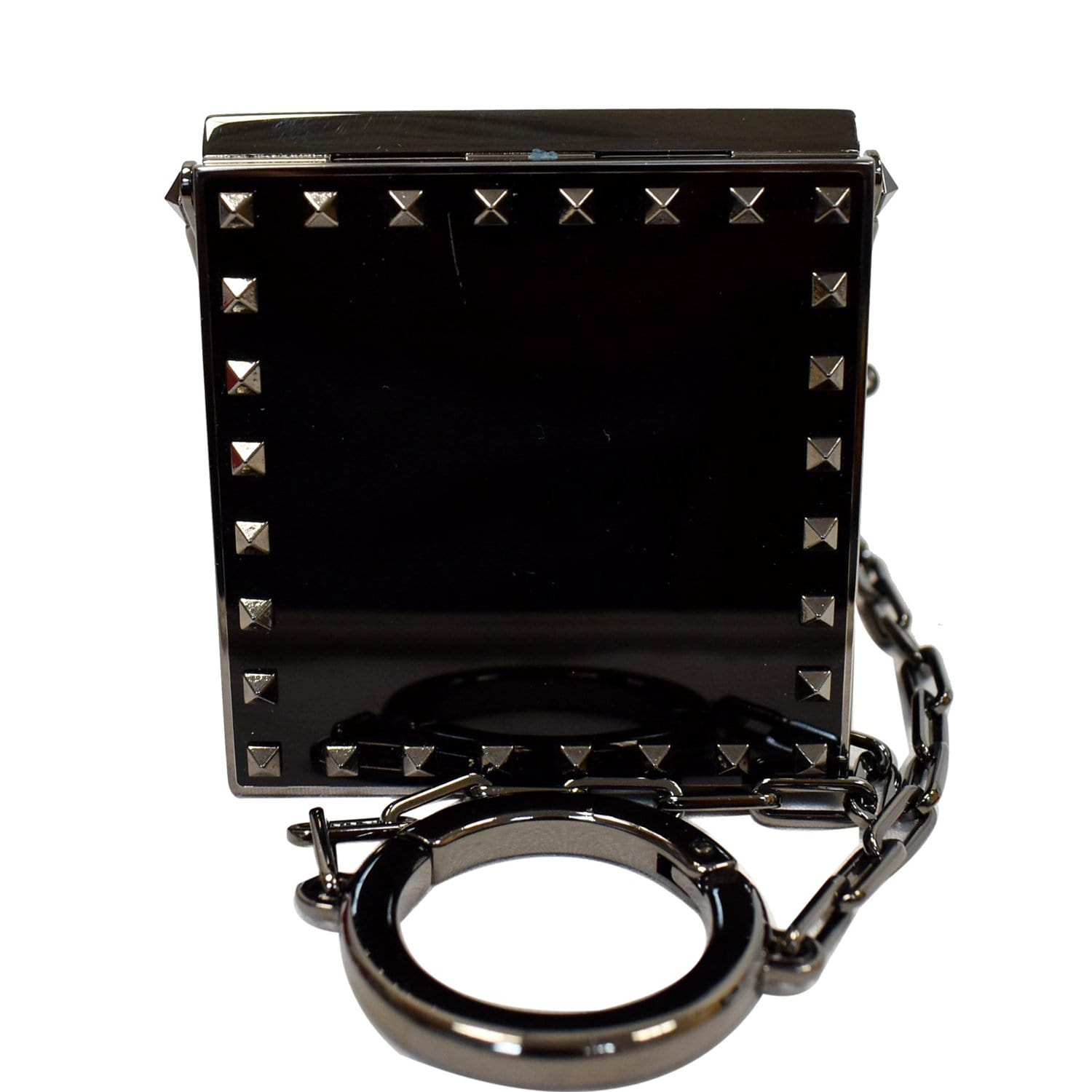 Valentino Minaudiere Studded Clutch Leather Black Clutch Bag