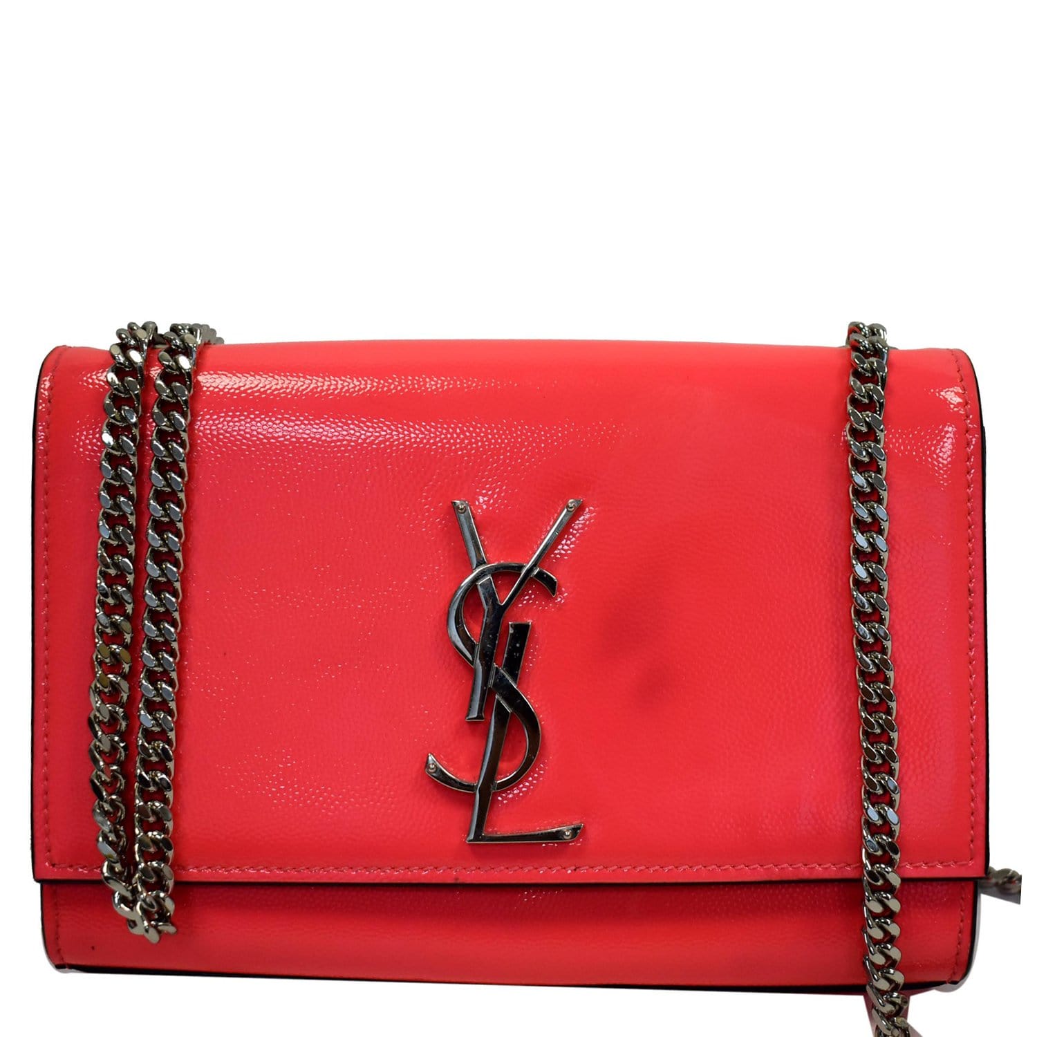 YSL Saint Laurent Saint Kate Crossbody Bag Neon Leather Pink